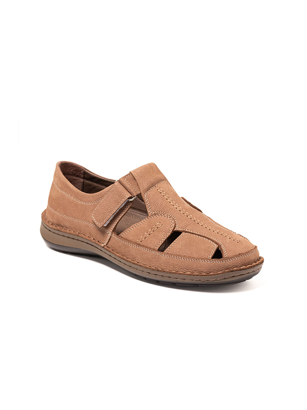 Kahverengi Erkek Sandalet OG-146 923 Gri Havlu Nubuk-1