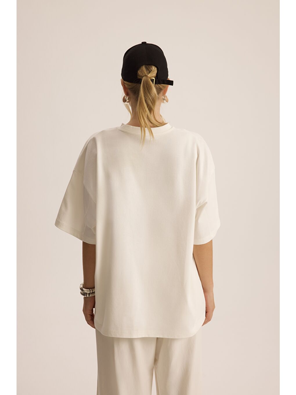 Panthera Oversize Beyaz T-Shirt-4