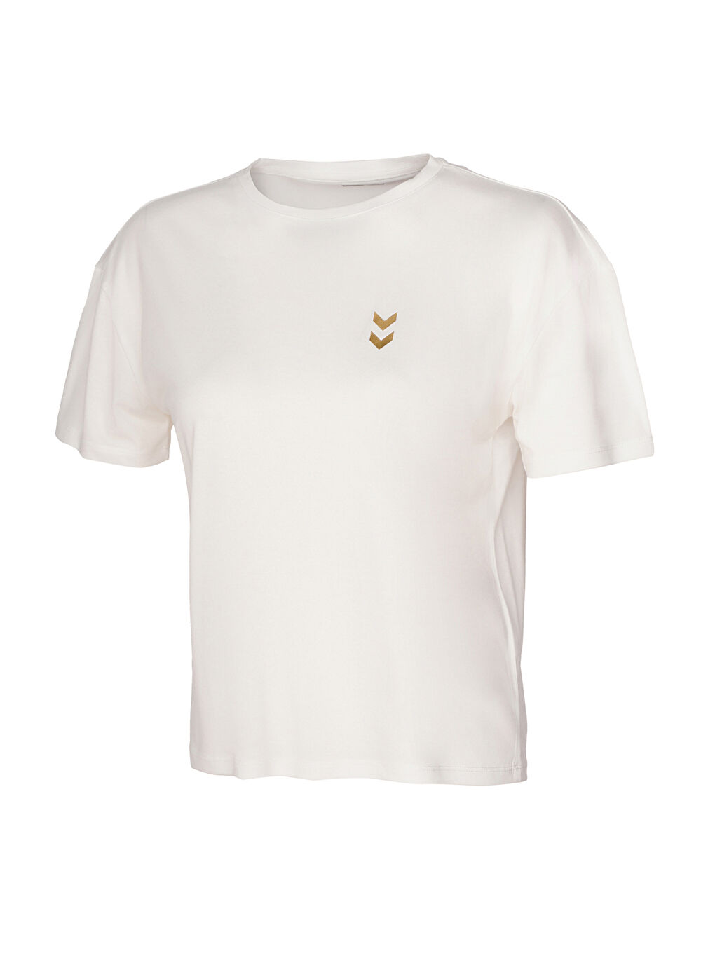 Sajar Kadın Ekru Yuvarlak Yaka Tişört-1