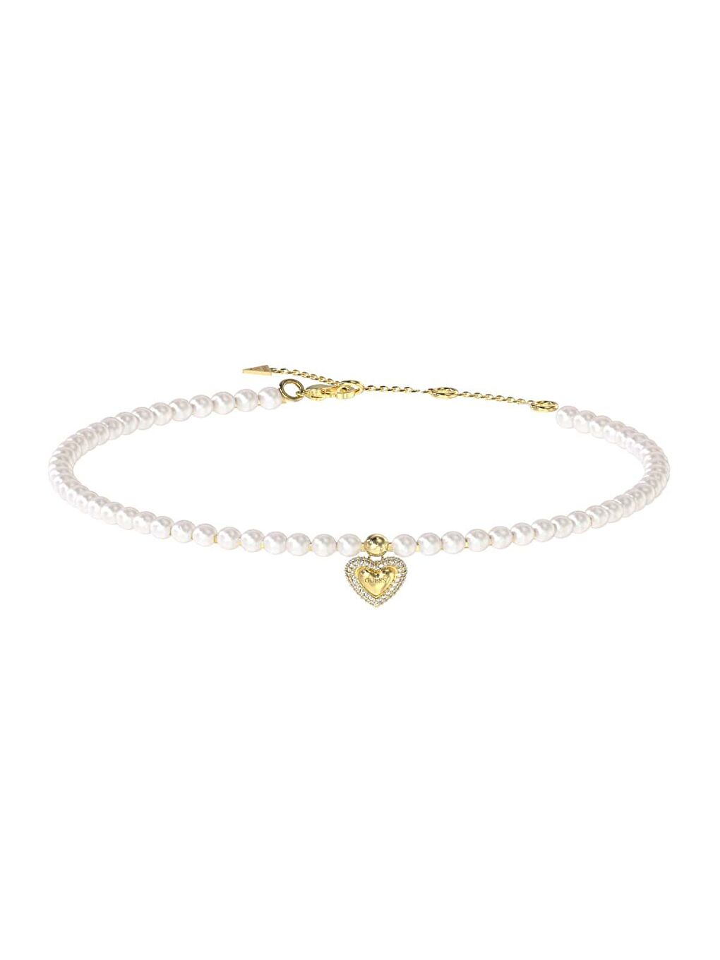 Sarı JGUJUBN06090JWYGTU Kalpli İnci Kadın Kolye