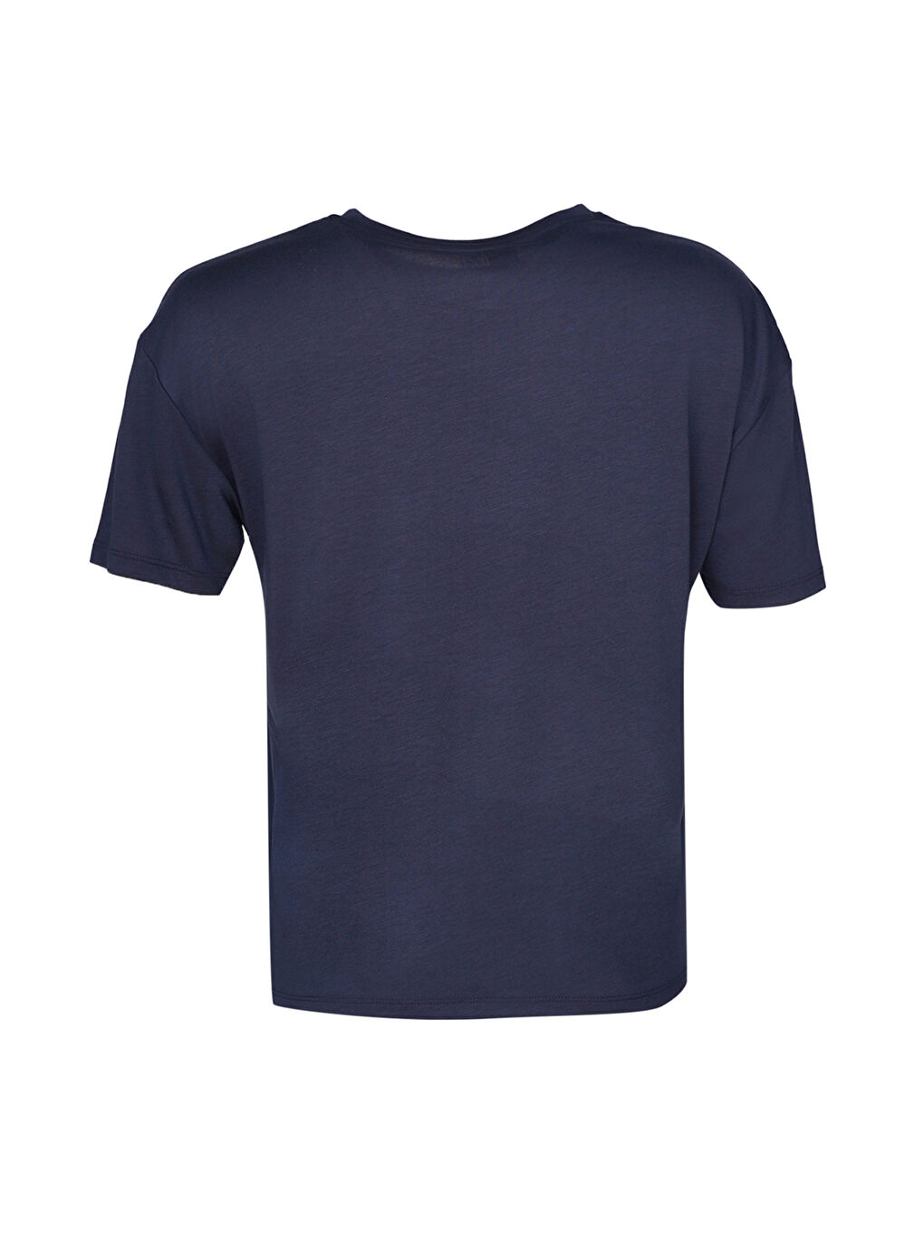 Sajar Kadın Lacivert Yuvarlak Yaka Tişört-2