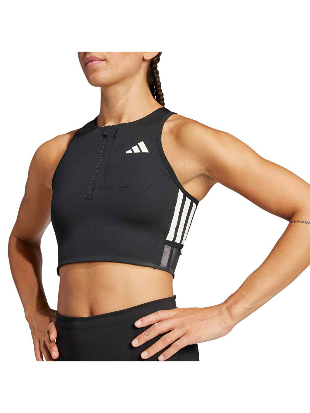 Adizero Kadın Siyah Yuvarlak Yaka Crop-1