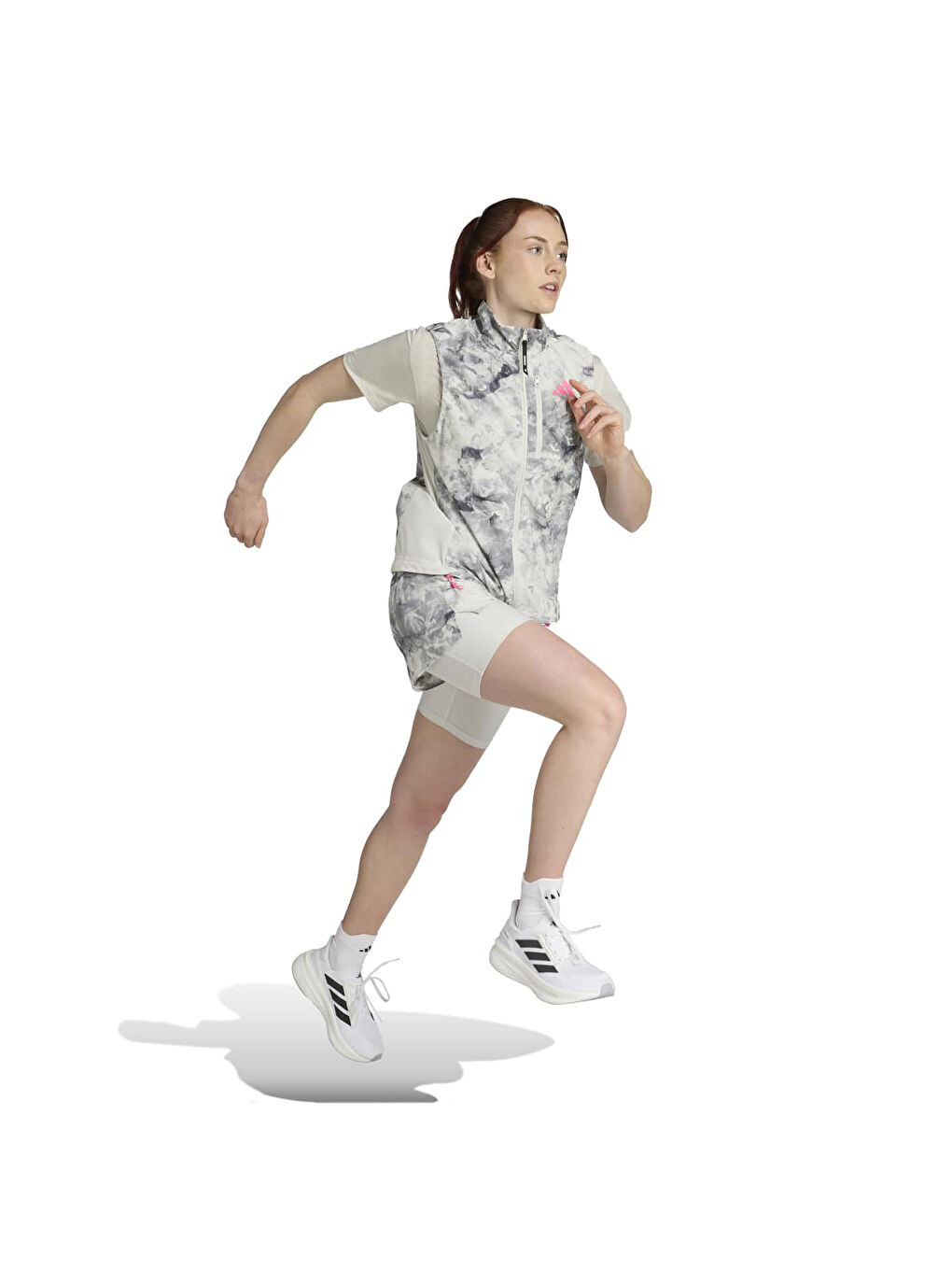 Own The Run Spray Dye Kadın Gri Dik Yaka Yelek-1