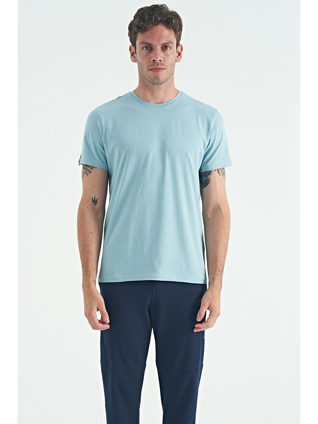 AIR JONES Calvin Açık Mavi Basic Erkek T-Shirt - 88245