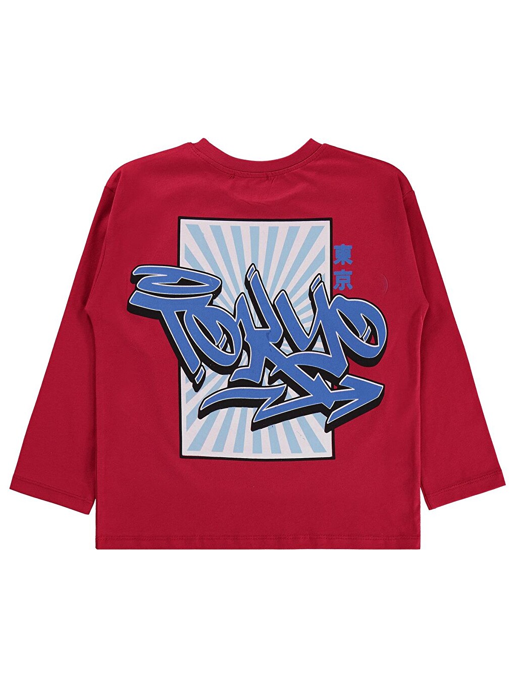 Turuncu Boys Tokyo Baskılı 6-9 Yaş Sweatshirt - Kırmızı-1
