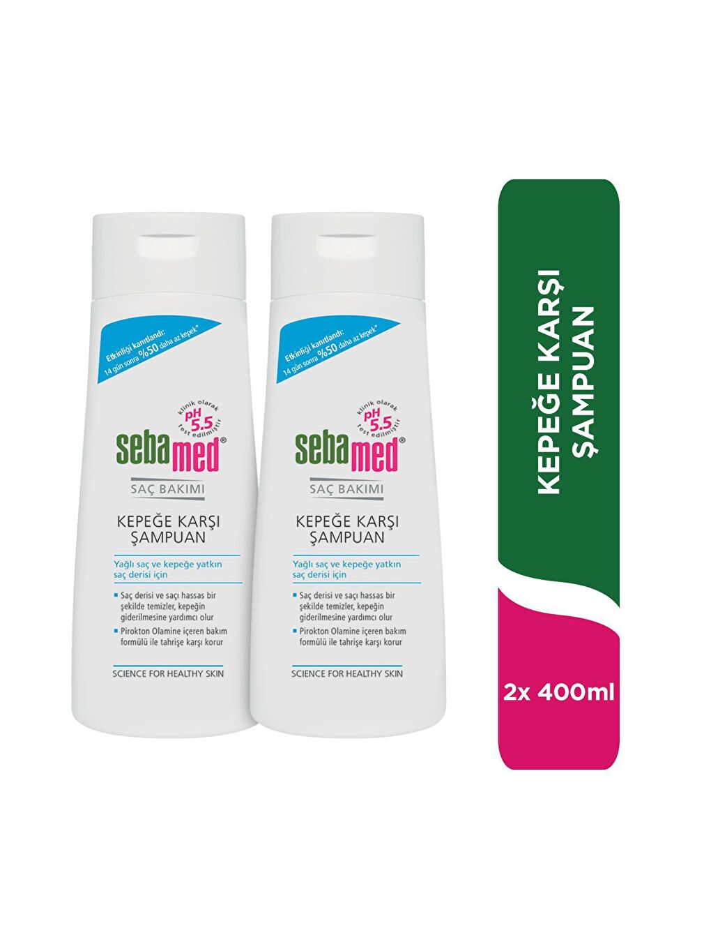 SEBAMED Renksiz ŞAMPUAN KEPEK ÖNLEYİCİ 400 ml x 2