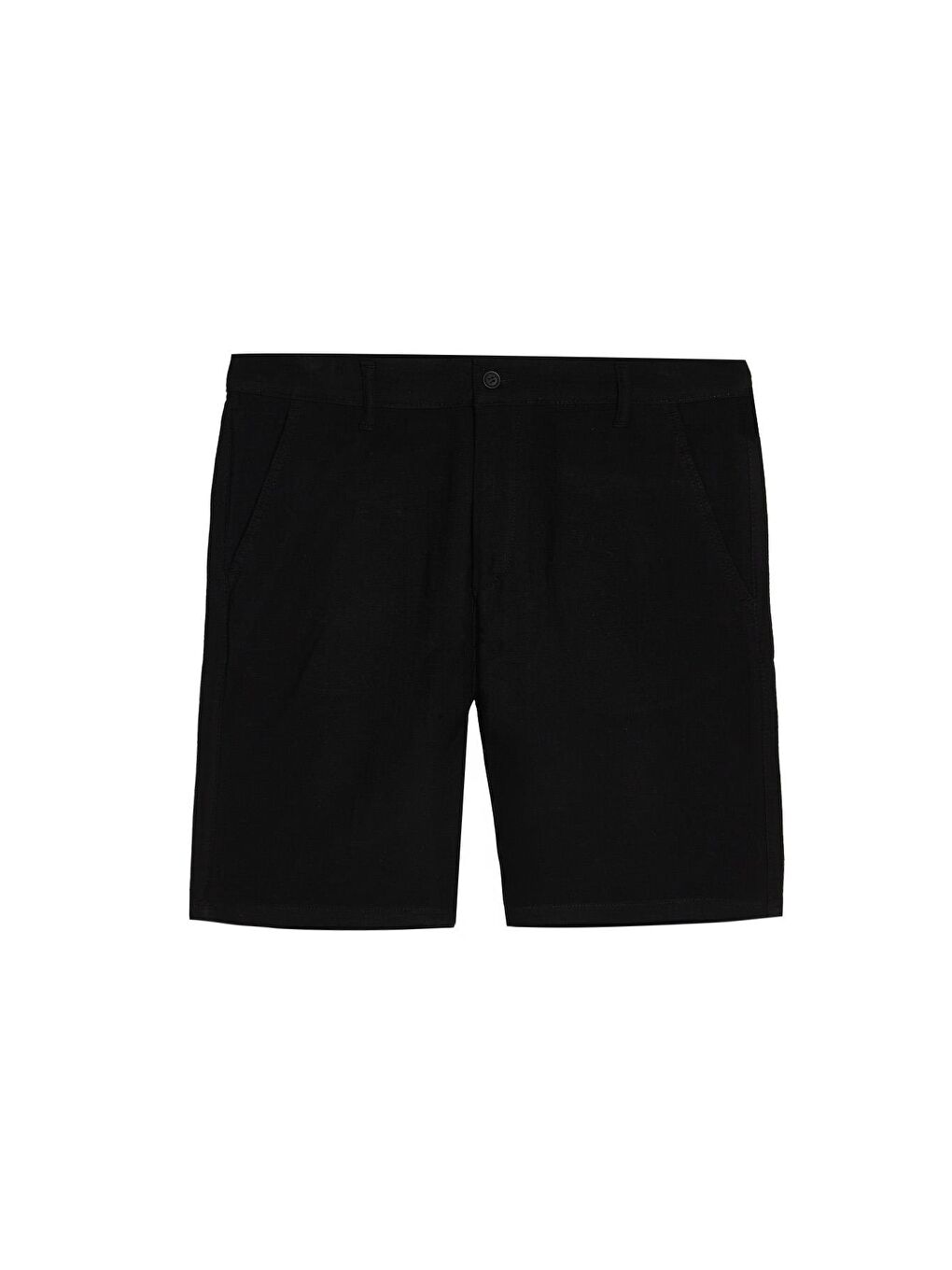 Siyah Erkek Regular Rahat Kesim Yandan Cepli Fermuarlı Bermuda Şort-3