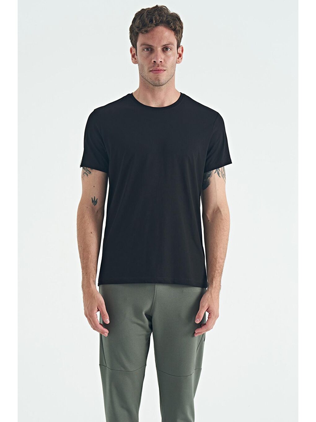 AIR JONES Calvin Siyah Basic Erkek T-Shirt - 88245