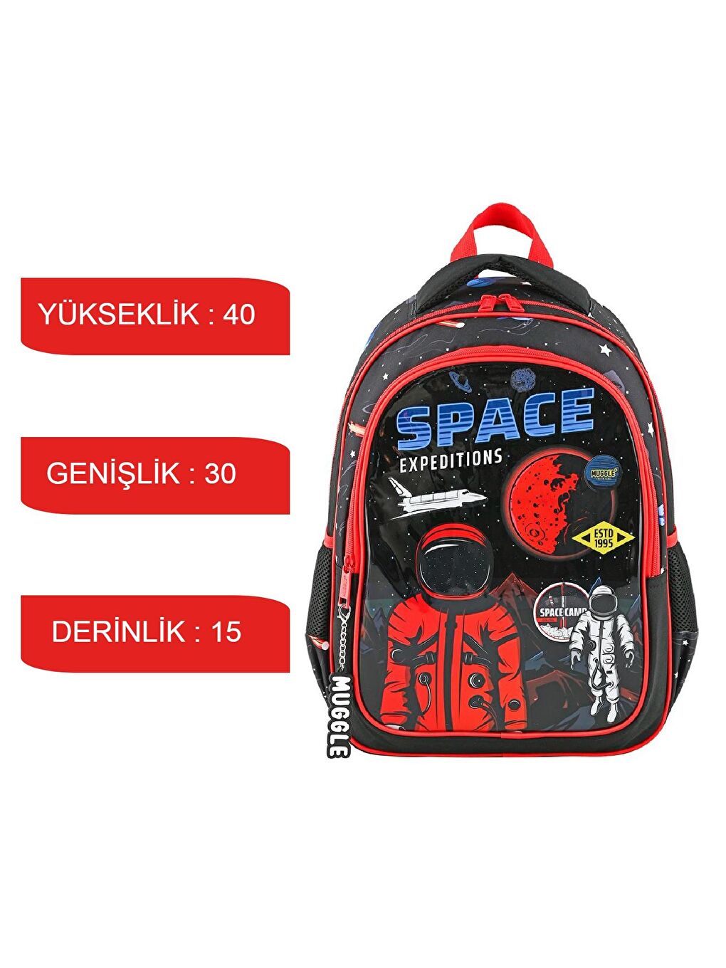 Muggle 2 Bölmeli Space Expeditions Okul Sırt Çantası+Beslenme Çantası - 2