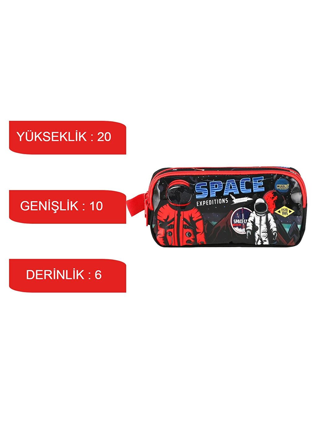 Muggle 2 Bölmeli Space Expeditions Okul Sırt Çantası+Beslenme Çantası - 4