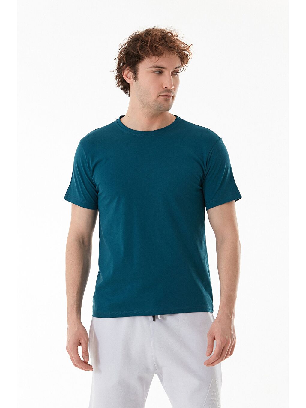 İndigo Basic Bisiklet Yaka Tişört-1