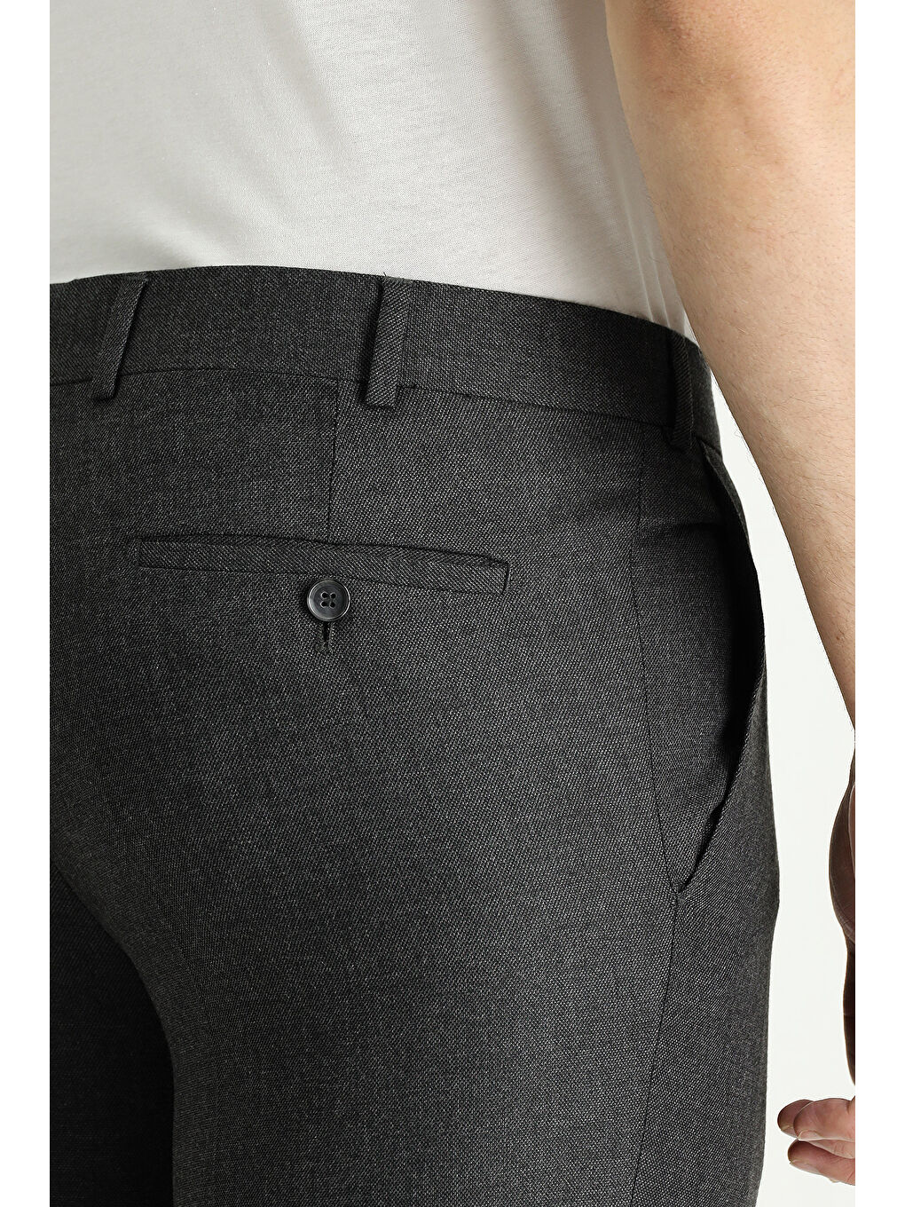 Antrasit Elastanlı Klasik Kumaş Pantolon-3