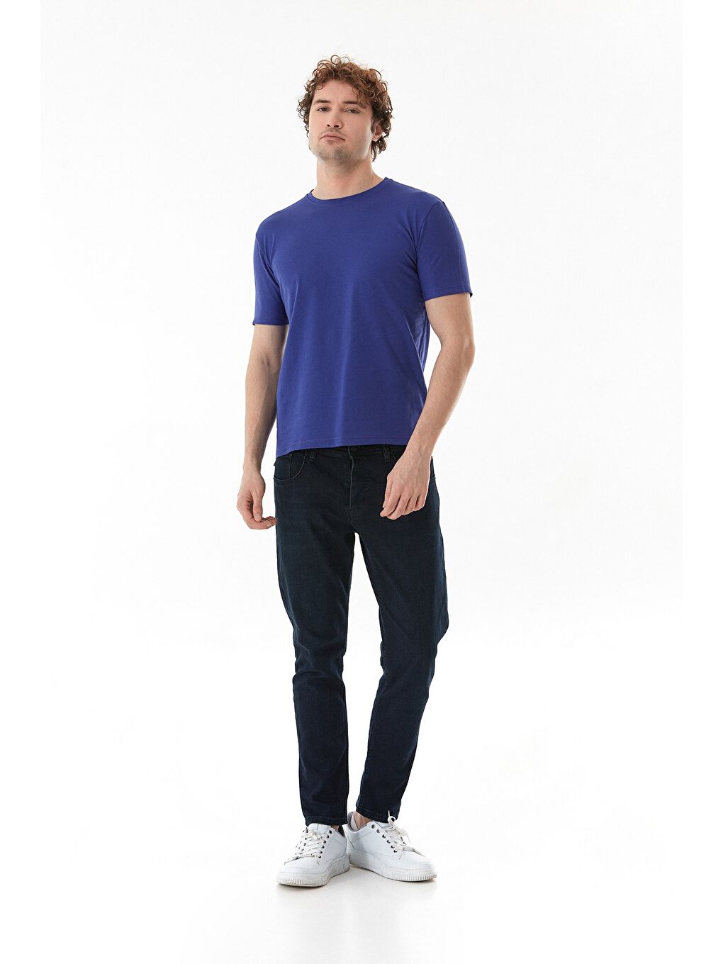 Mavi Basic Bisiklet Yaka Tişört