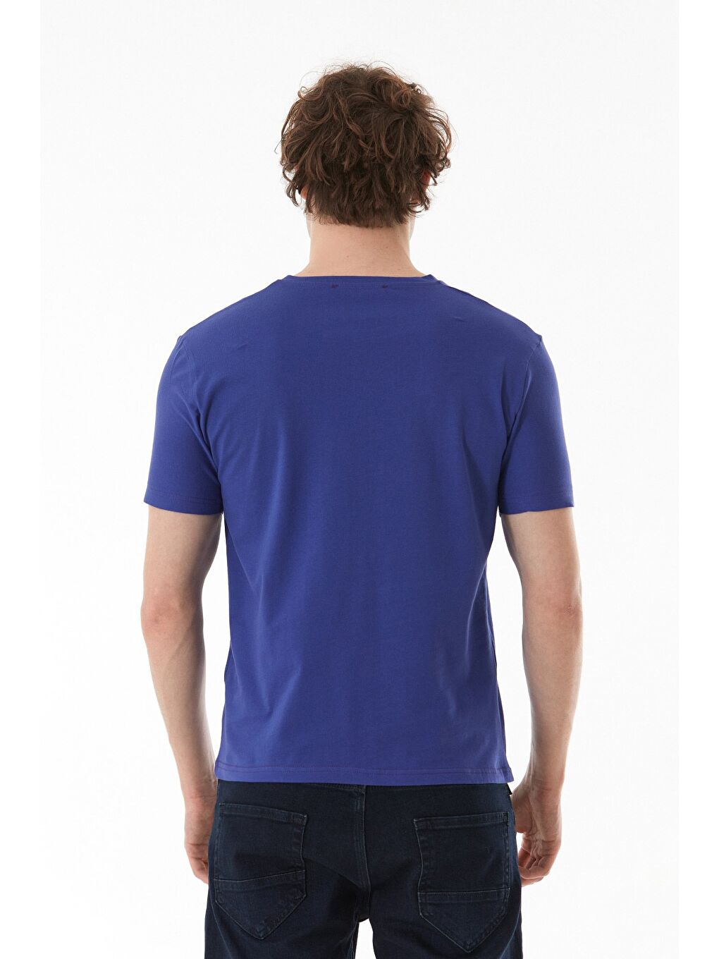 Mavi Basic Bisiklet Yaka Tişört-2