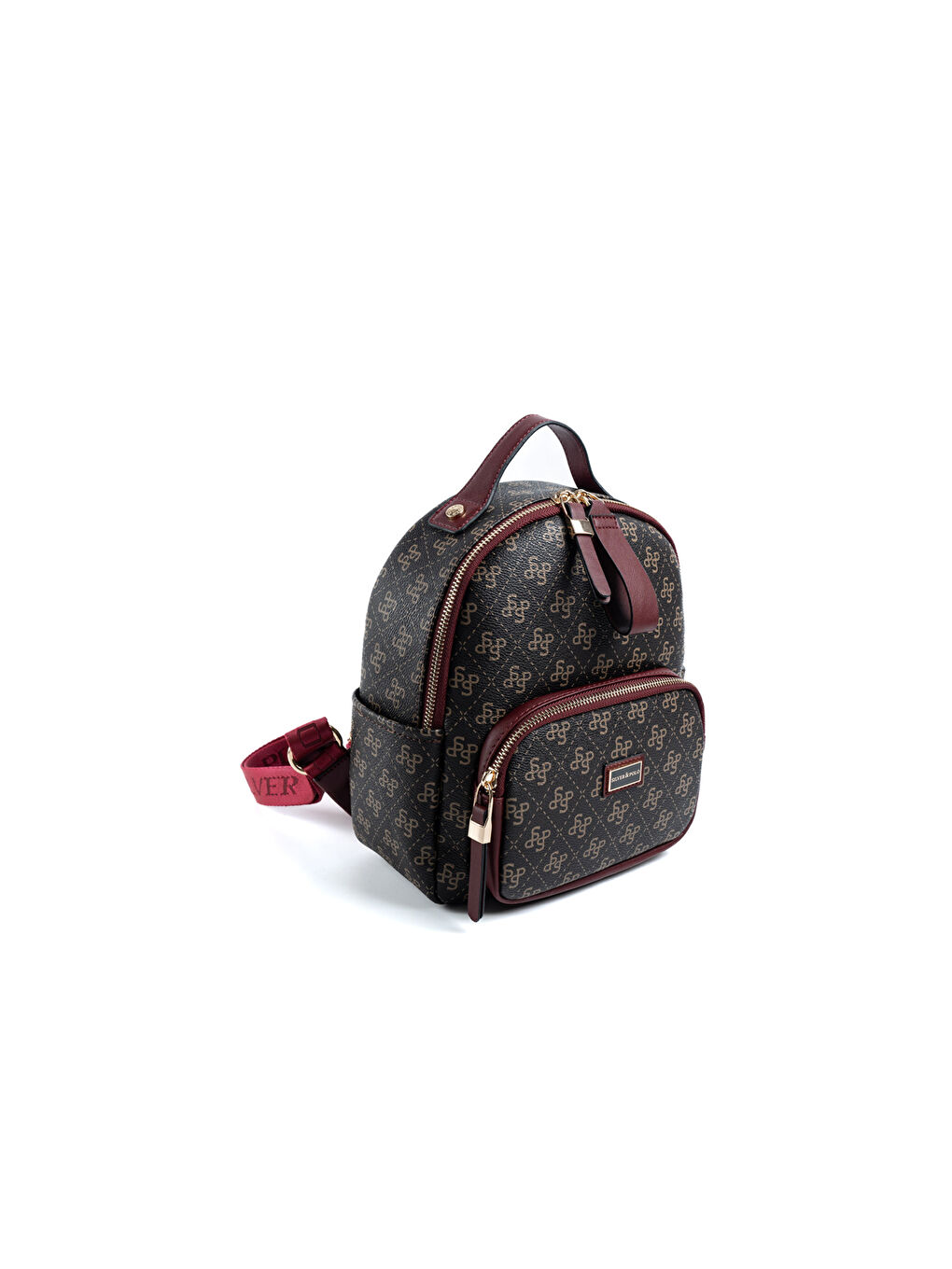 Kahverengi Kadın 1130-48257 SILVER POLO SIRT ÇANTASI M178 KAHVE SARI-MAT BORDO-1