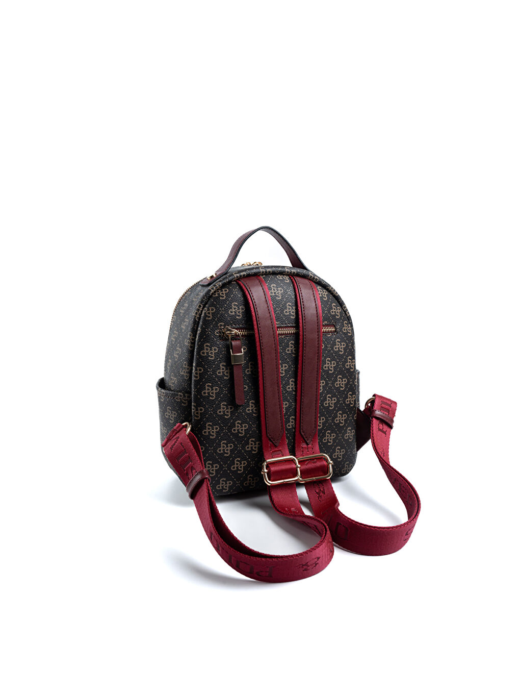 Kahverengi Kadın 1130-48257 SILVER POLO SIRT ÇANTASI M178 KAHVE SARI-MAT BORDO-4