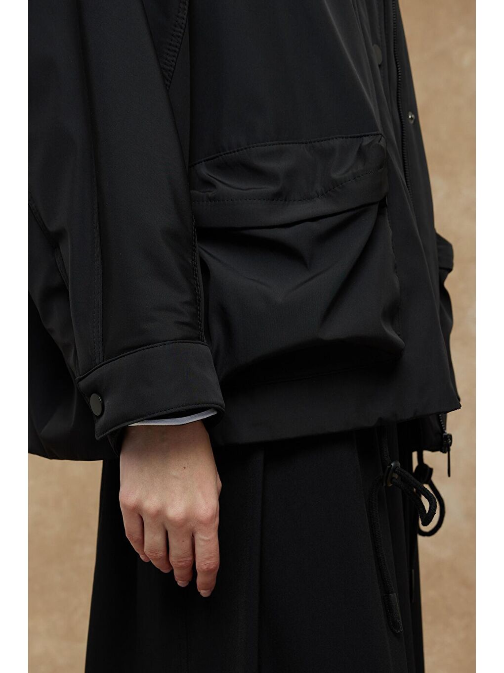 Oversize Bomber Mont Siyah-3