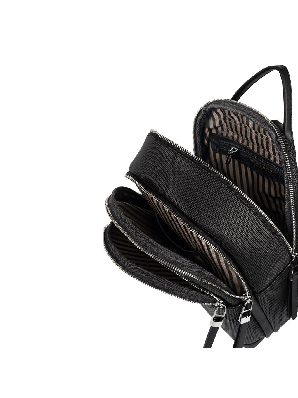 Kahverengi Kadın 1265-48629 SILVER POLO SIRT ÇANTASI MK80 KAHVE-MAT SİYAH-4