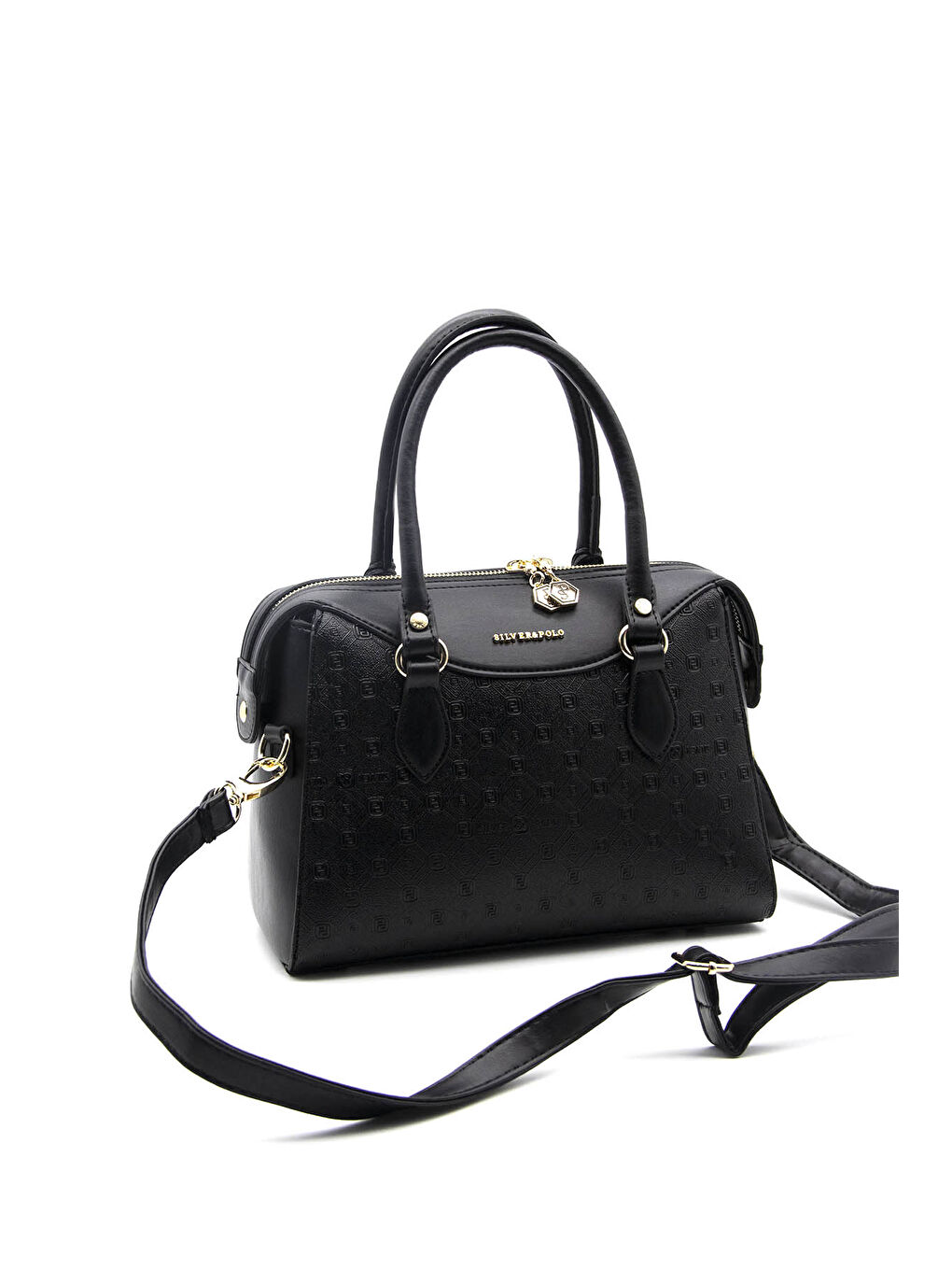 Siyah Kadın Omuz Çantası 995-37670 SILVER POLO BAYAN ÇANTASI M46 SİYAH-MAT SİYAH-5