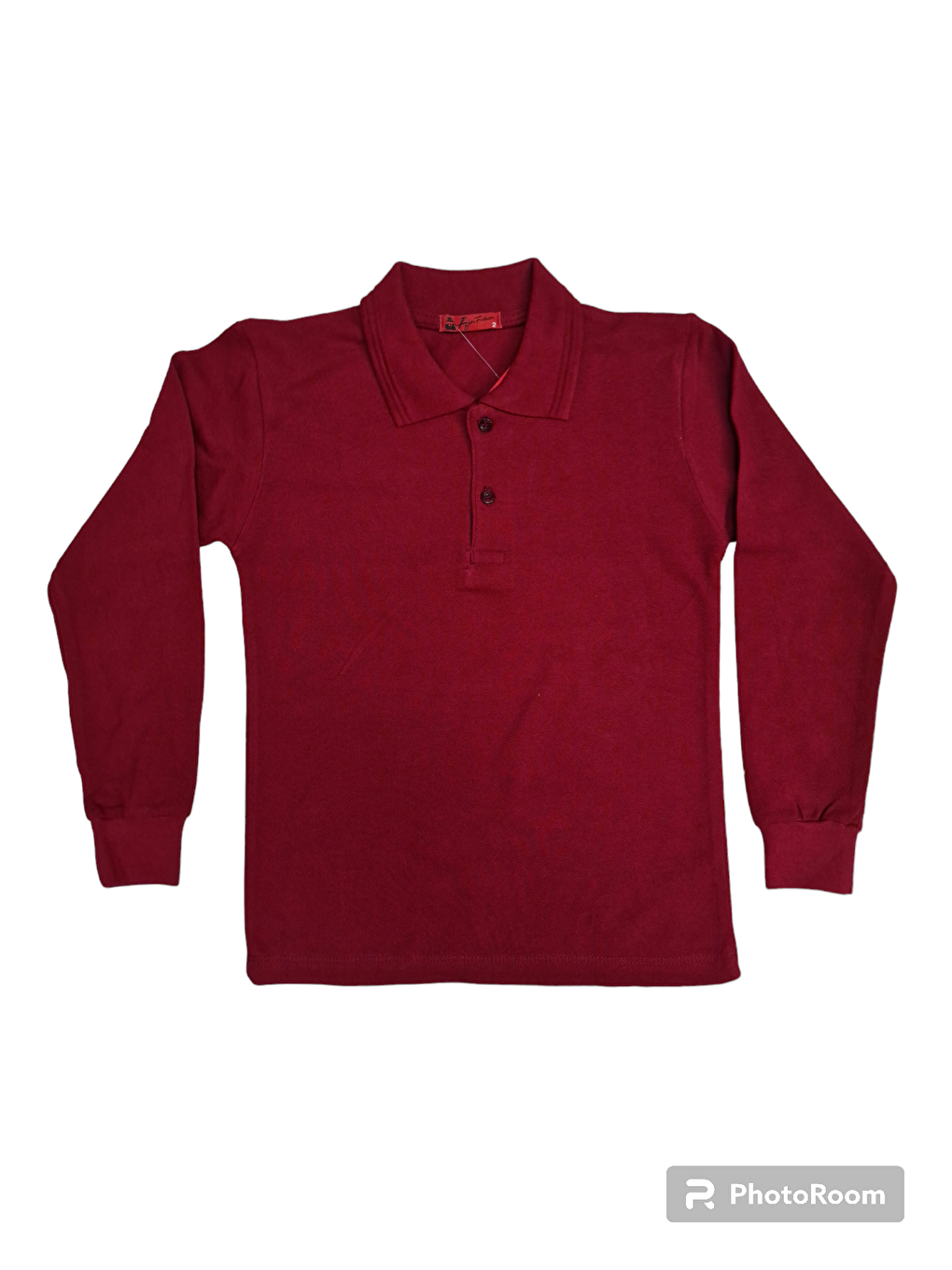 ajn Bordo Kids Polo Yaka Basic Uzun Kollu Erkek Çocuk Tişört - 4