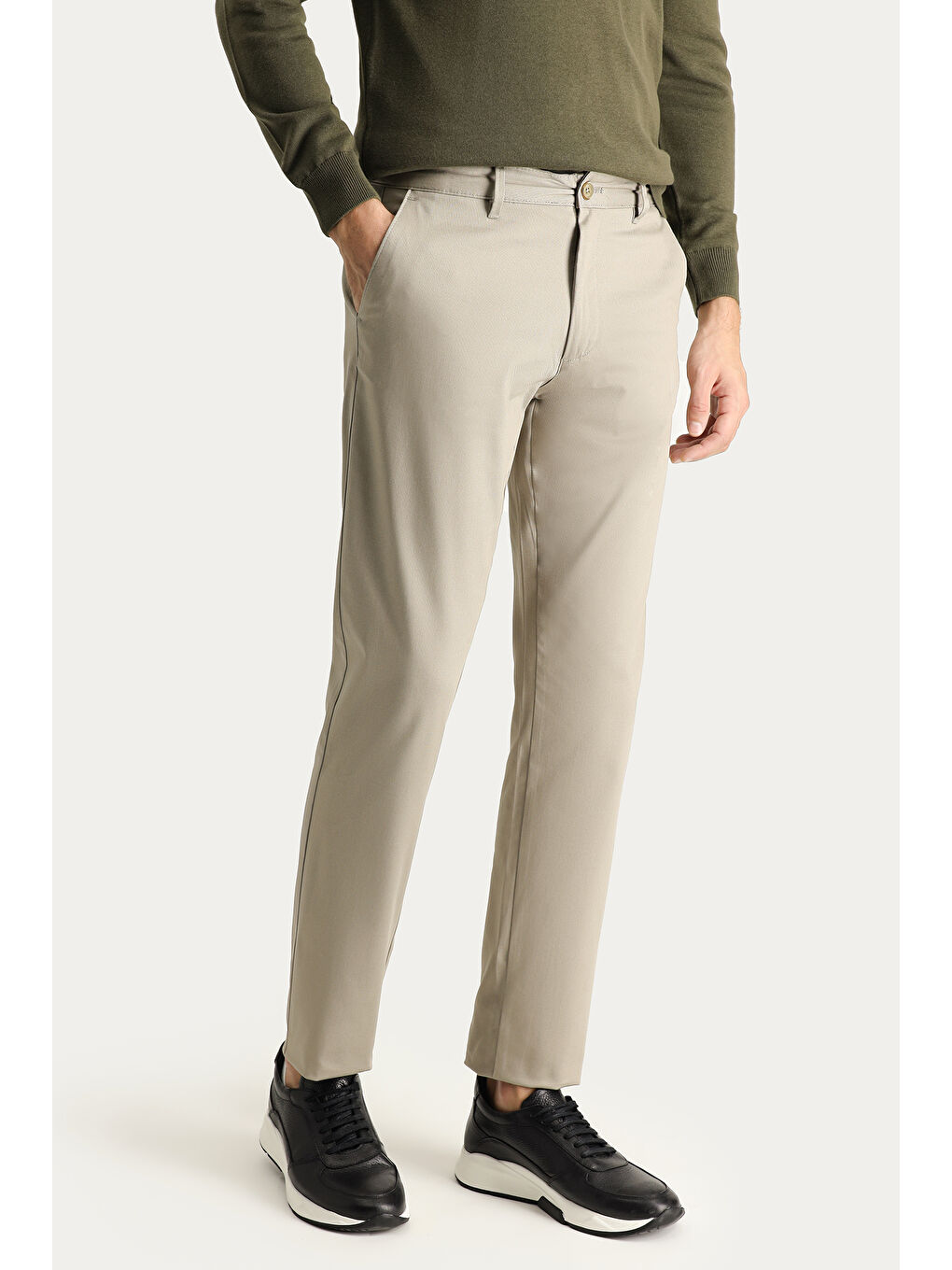 Kahverengi Regular Fit Elastanlı Kanvas / Chino Pantolon-3