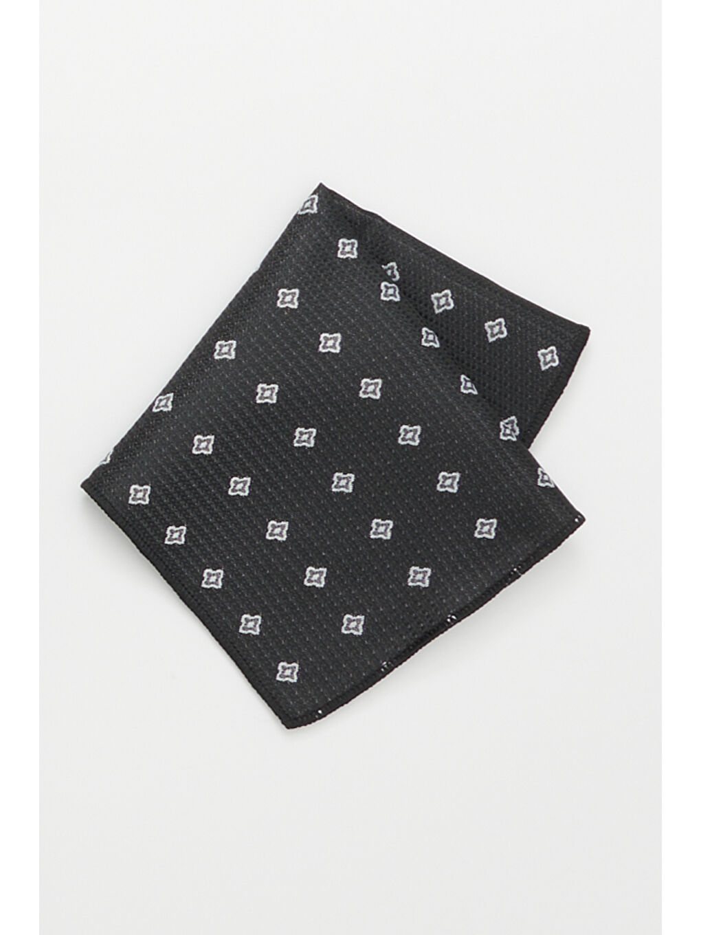 Erkek Siyah-Gri Kravat-Mendil Set-1