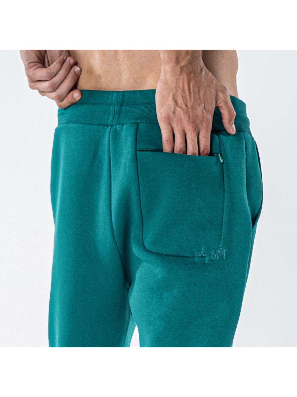 Agar Erkek Yeşil Cepli Lastikli Jogger Eşofman Altı-4