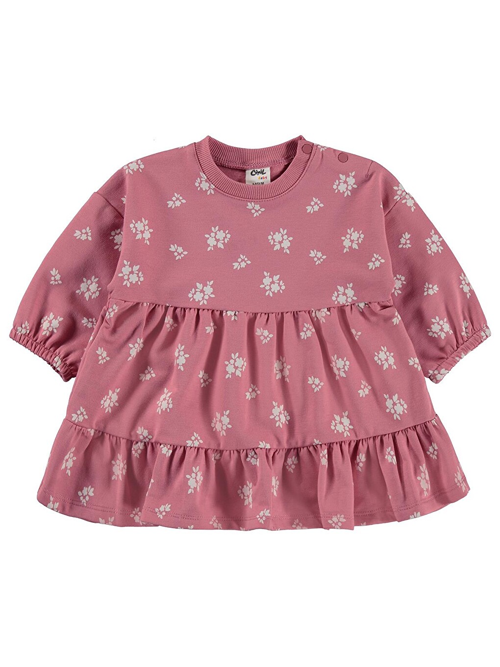 Baby Çiçek Empirme Basic 6-18 Ay Elbise - Pembe