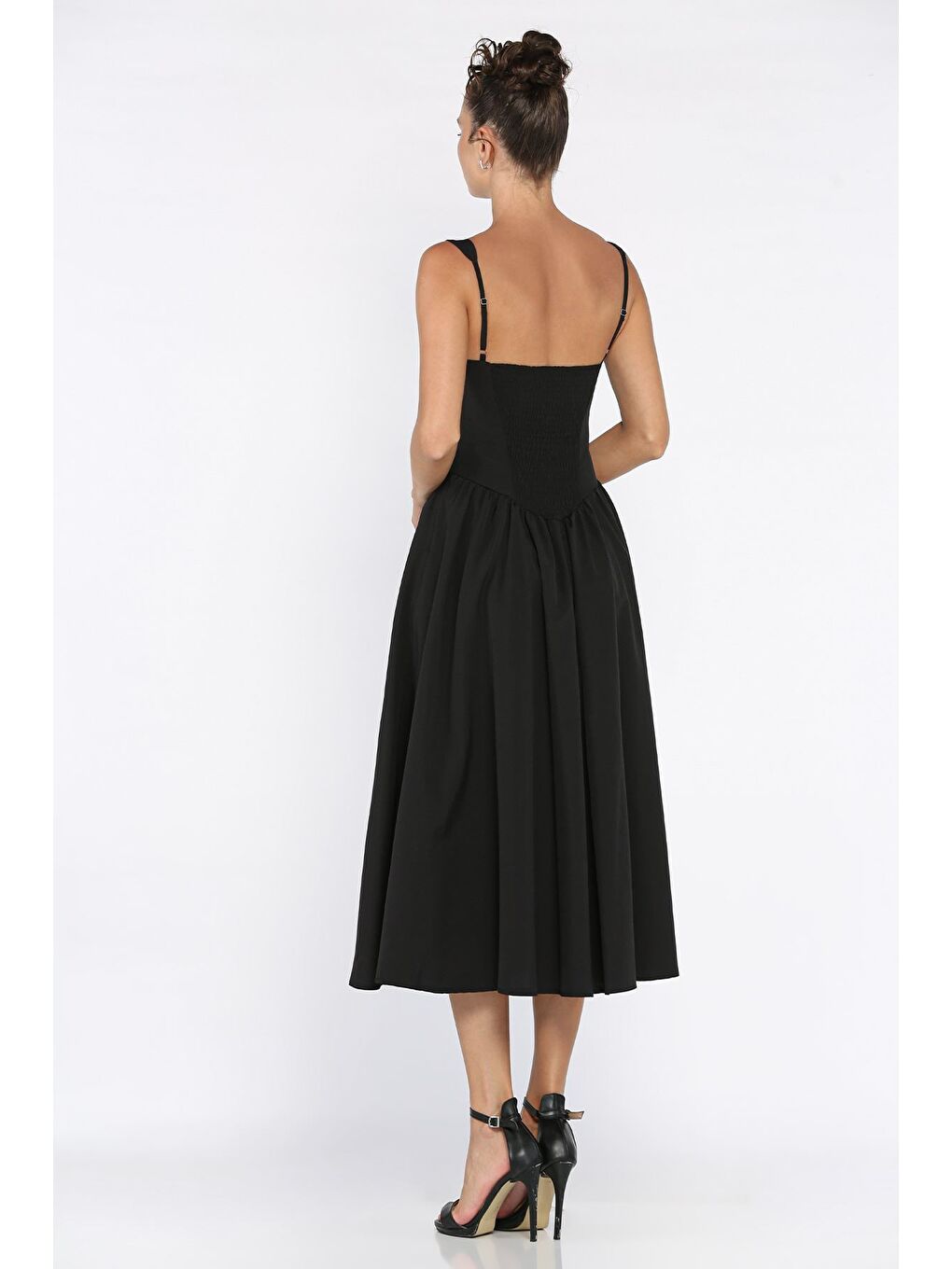 Siyah Kadın Askılı Elbise-2