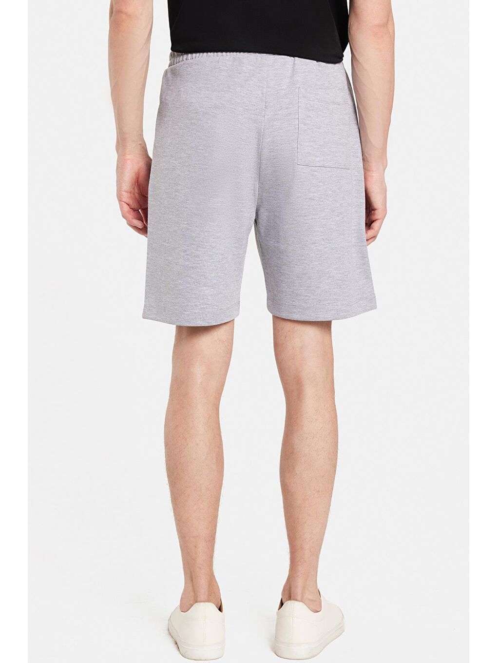 Erkek Relax Fit Rahat Kesim Yandan Cepli Gri Bermuda Şort-4