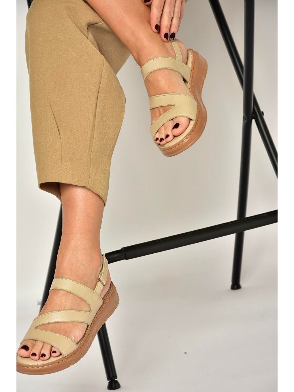 Bej Kadın Sandalet Y555530403-2