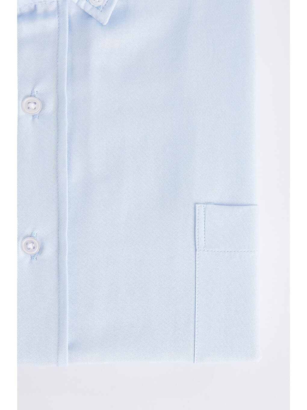 Erkek   Pamuklu Kolay Ütü Mavi Düğmeli Yaka Büyük Beden Gömlek-3