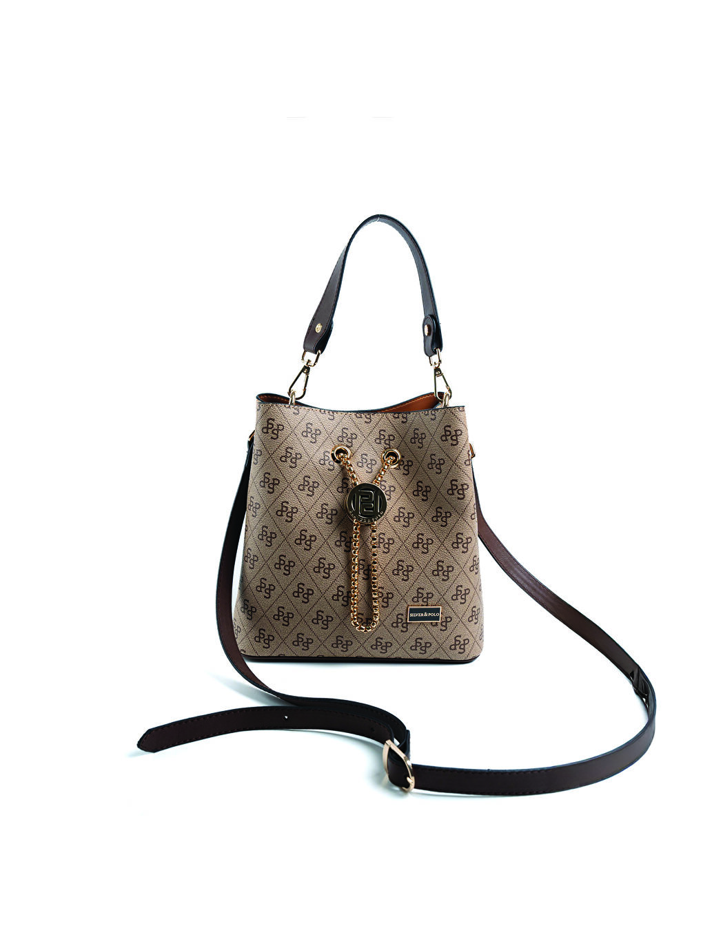 Bej Kadın Omuz Çantası 967-48160SILVER POLO ÇAPRAZ BAYAN ÇANTASI M178 KOYU BEJ-MAT KAHVE-5