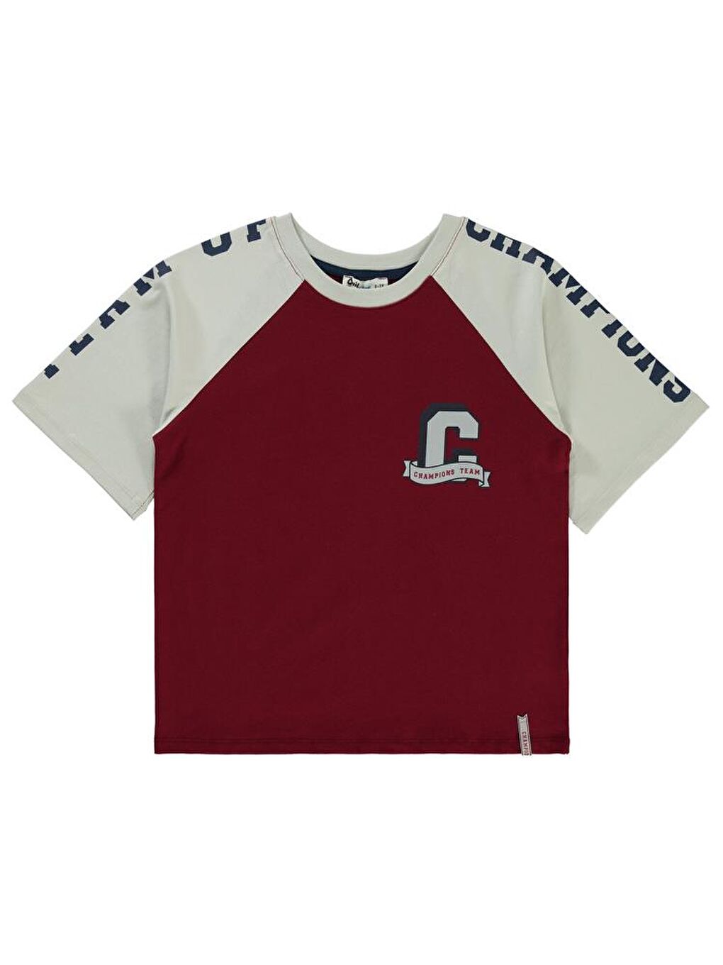 Boys 34 Baskılı 6-9 Yaş Tişört - Bordo7-8 Yaş