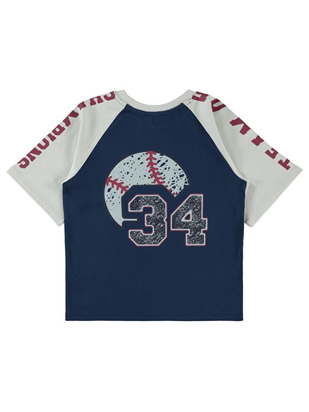 Boys 34 Baskılı 10-13 Yaş Tişört - Lacivert12-13 Yaş-1