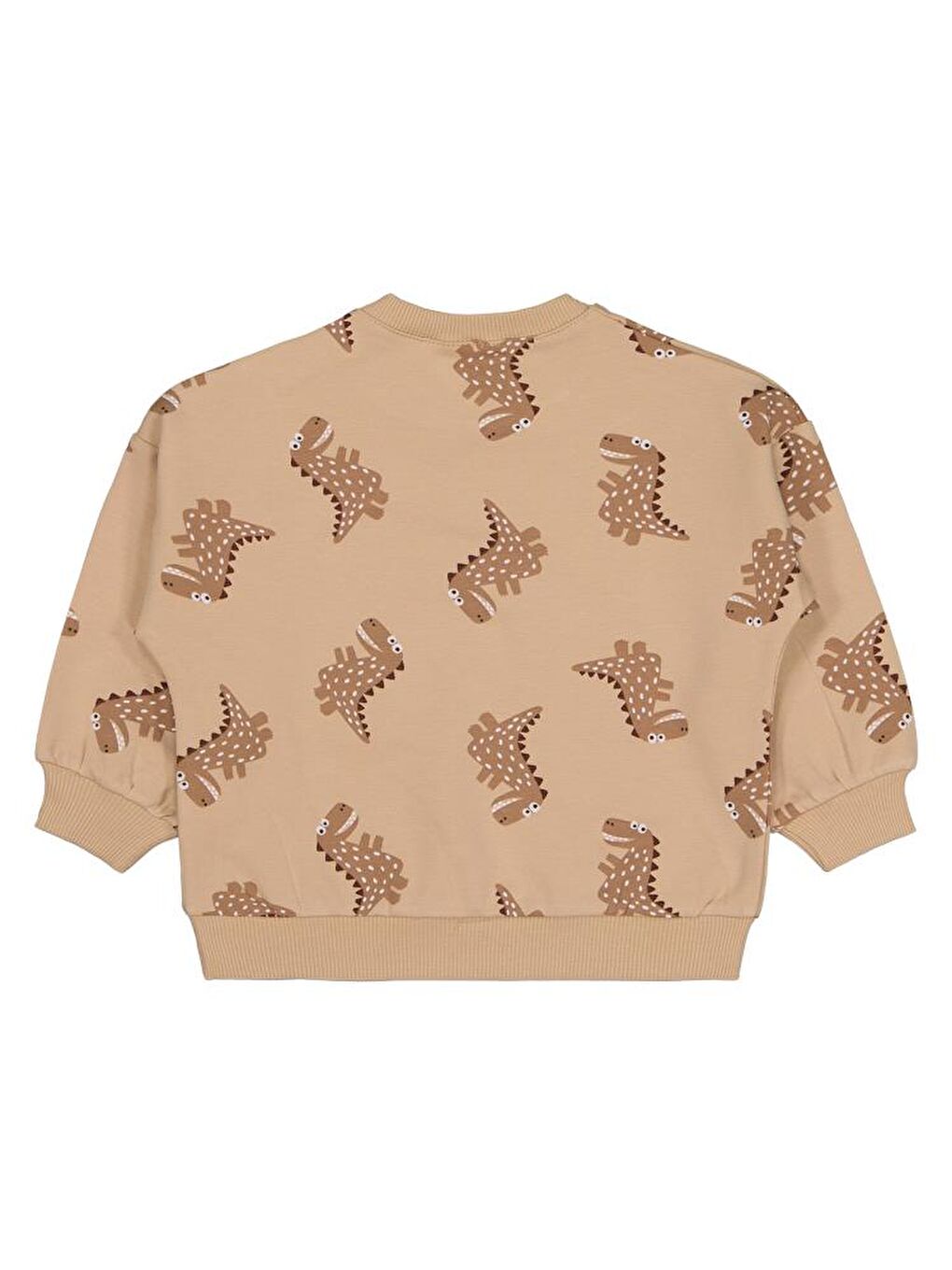 Baby Benekli Dino Empirme 6-18 Ay Sweatshirt - Kahverengi 6-9 Ay-1