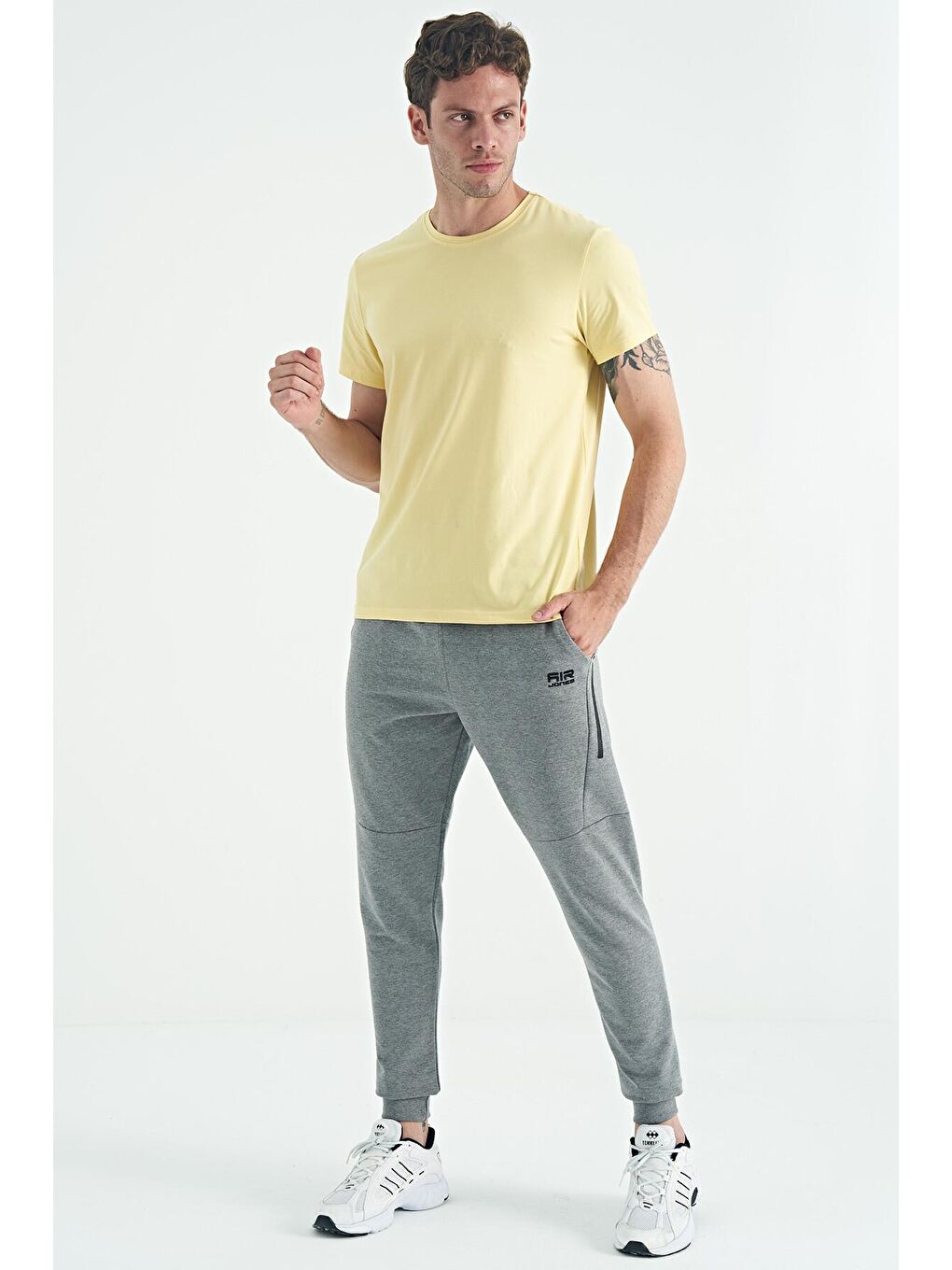 AIR JONES Calvin Sarı Basic Erkek T-Shirt - 88245 - 2