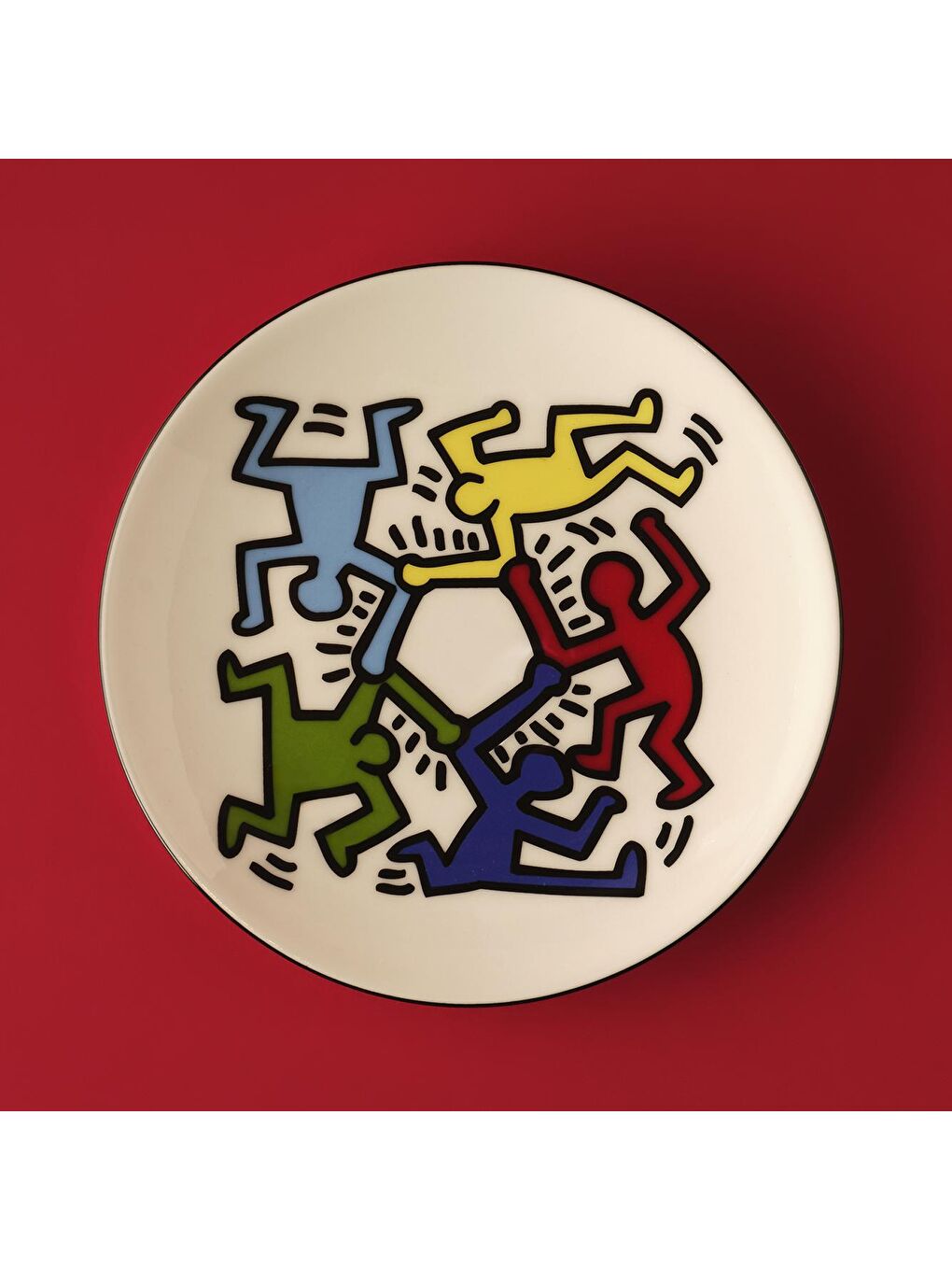 Bella Maison Karışık Keith Haring Colored Porselen Pasta Tabağı 4'lü - 4