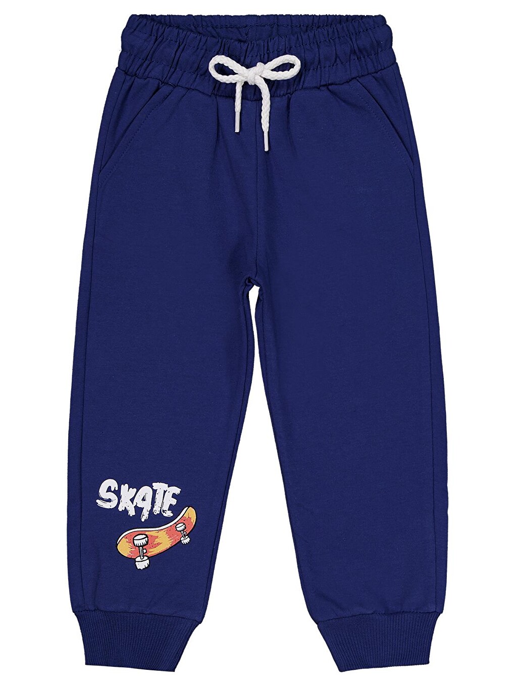 Beyaz Boys Skaterboard Baskılı 3'lü Set 2-5 Yaş Eşofman Altı - Standart-2