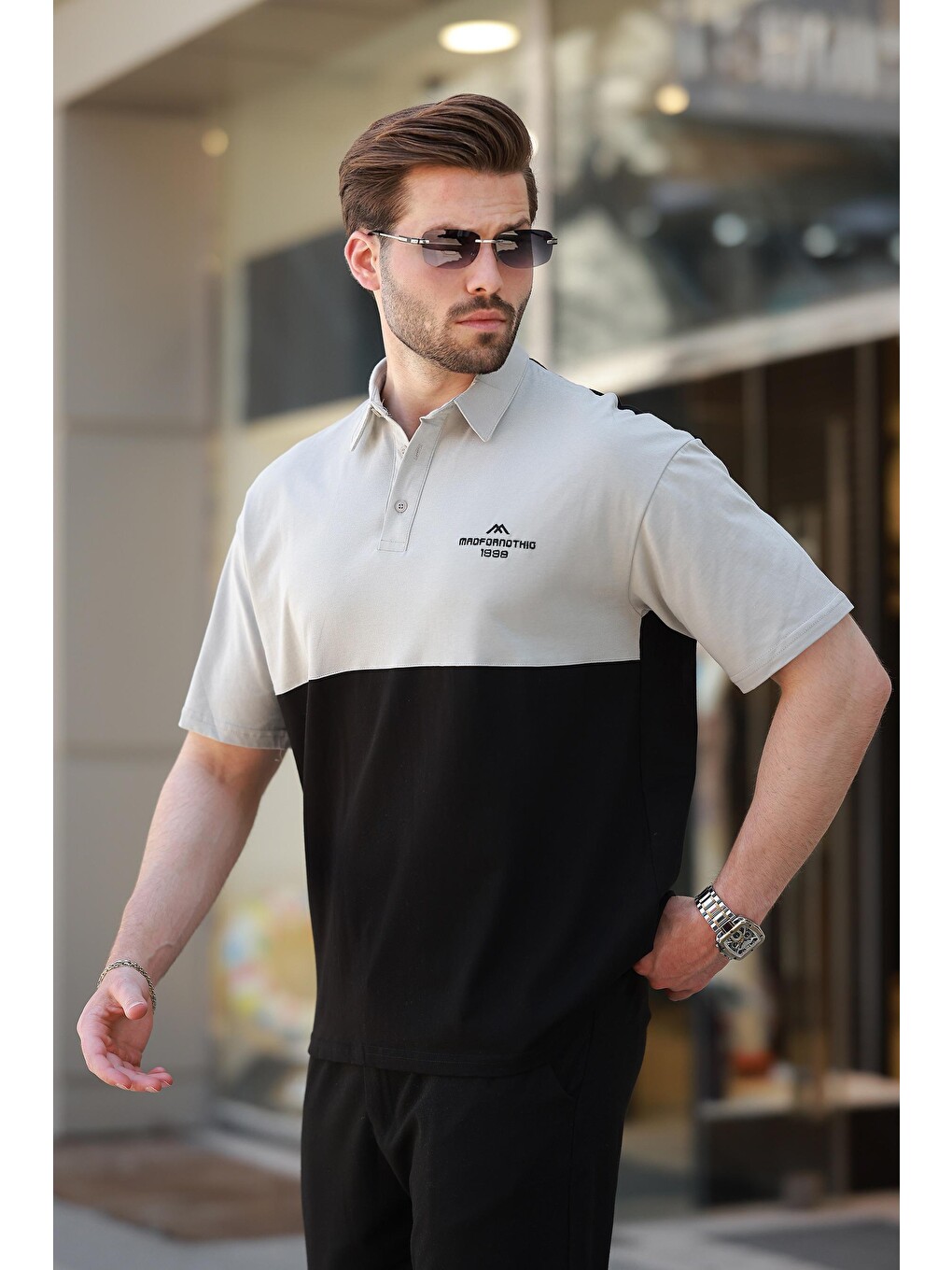 Siyah Polo Yaka Erkek Tişört E7116