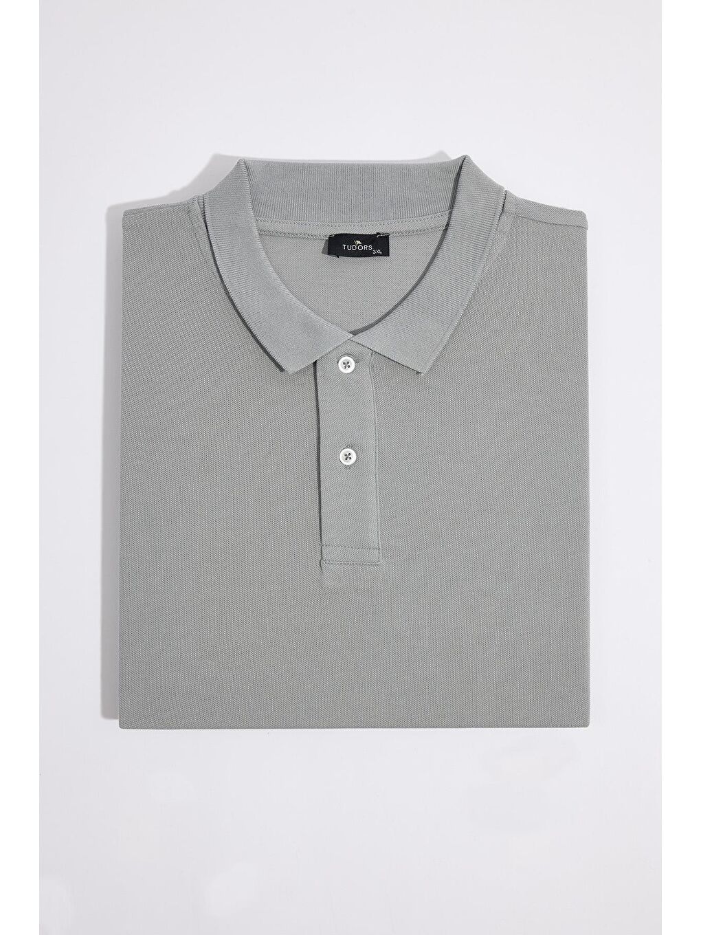 Erkek Big Size Büyük Beden %100 Pamuk Düz Pike Gri Polo Yaka Tişört