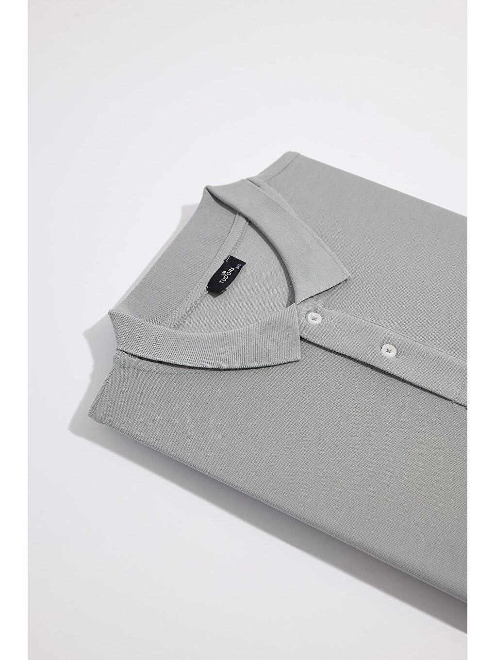 Erkek Big Size Büyük Beden %100 Pamuk Düz Pike Gri Polo Yaka Tişört-1