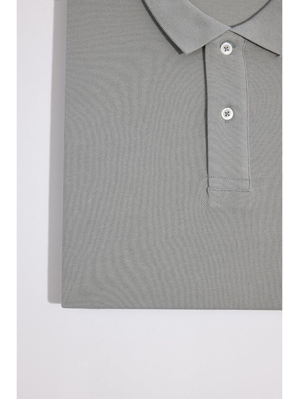 Erkek Big Size Büyük Beden %100 Pamuk Düz Pike Gri Polo Yaka Tişört-2