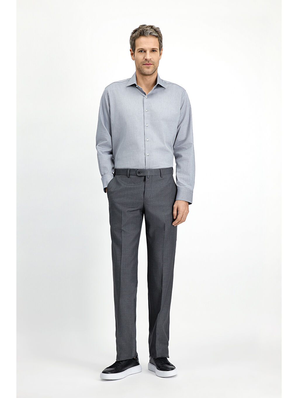 Gri Klasik Kumaş Pantolon-1