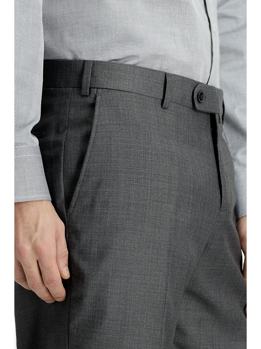 Gri Klasik Kumaş Pantolon-3