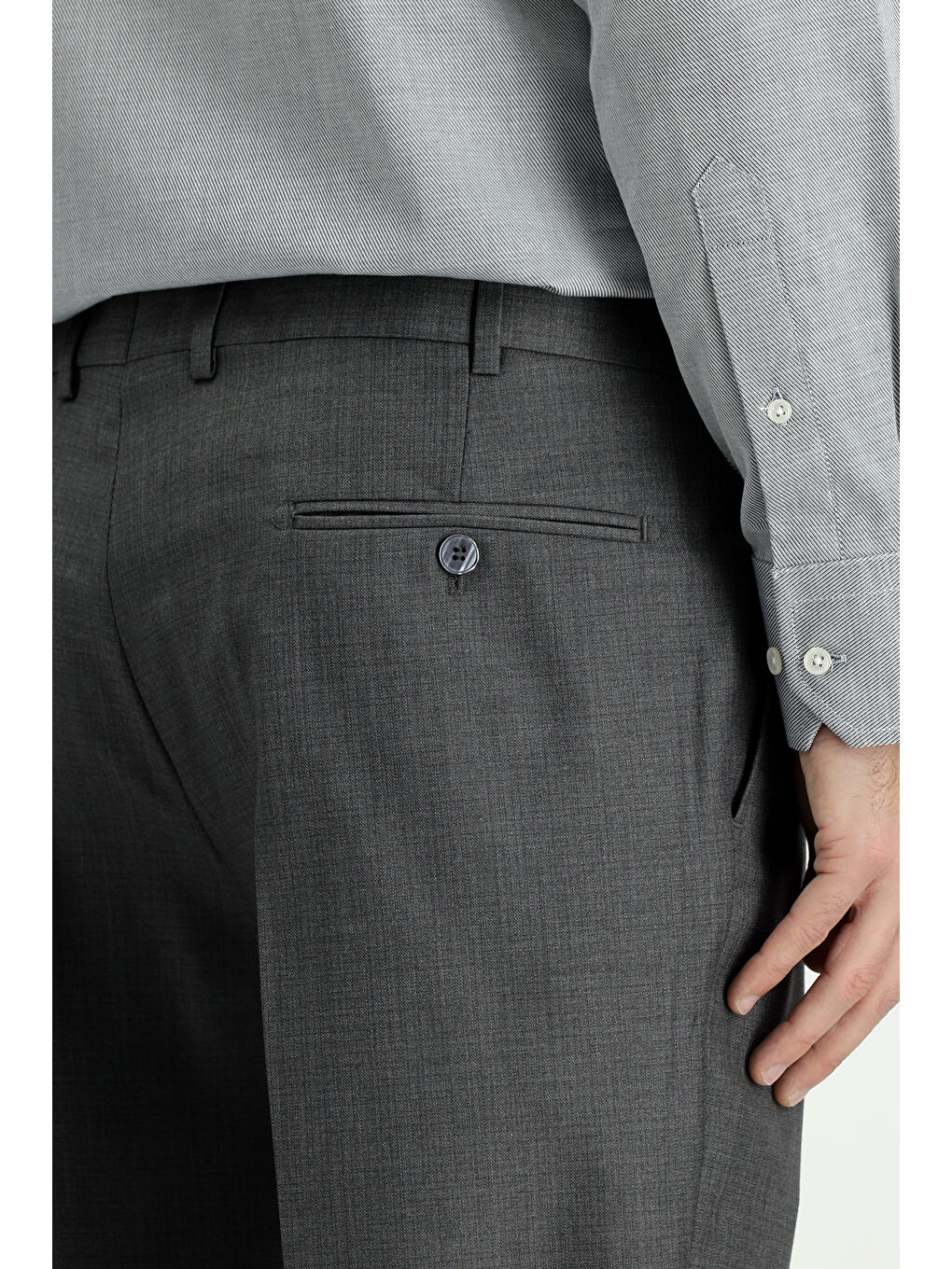 Gri Klasik Kumaş Pantolon-4