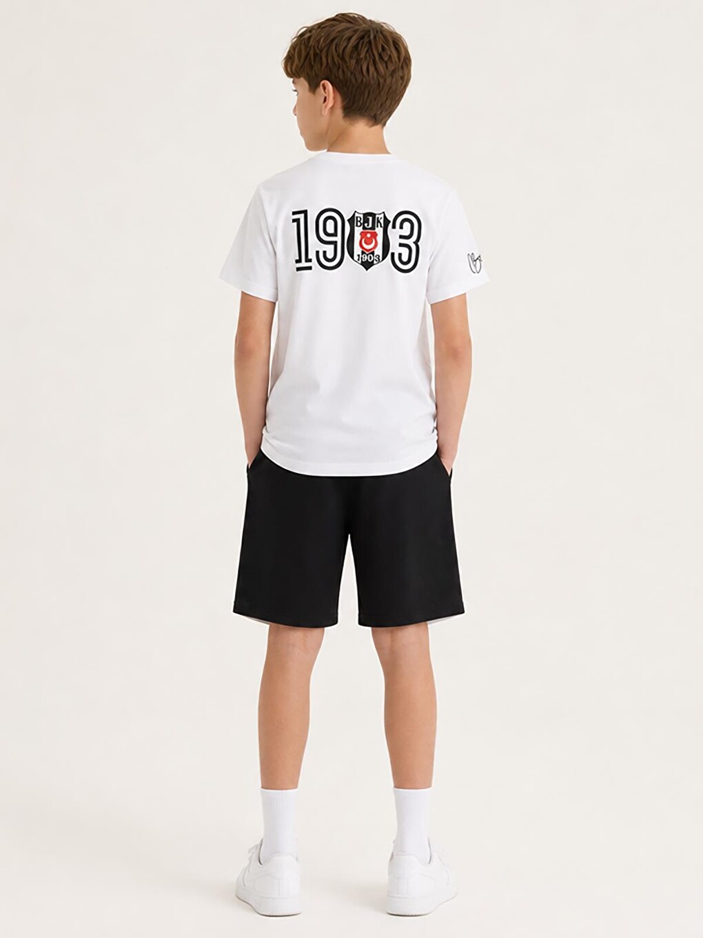 Siyah 1903 Klasik Büyük Çocuk 10-13 Yaş Takım - Beyaz-6