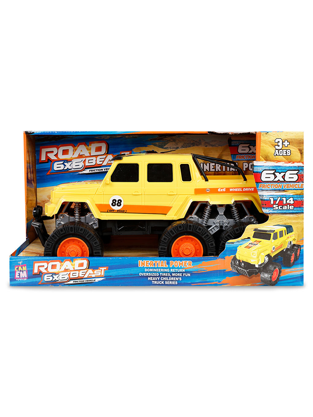 CNM50 Kabinli Of Road Sürtmeli Oyuncak Sarı