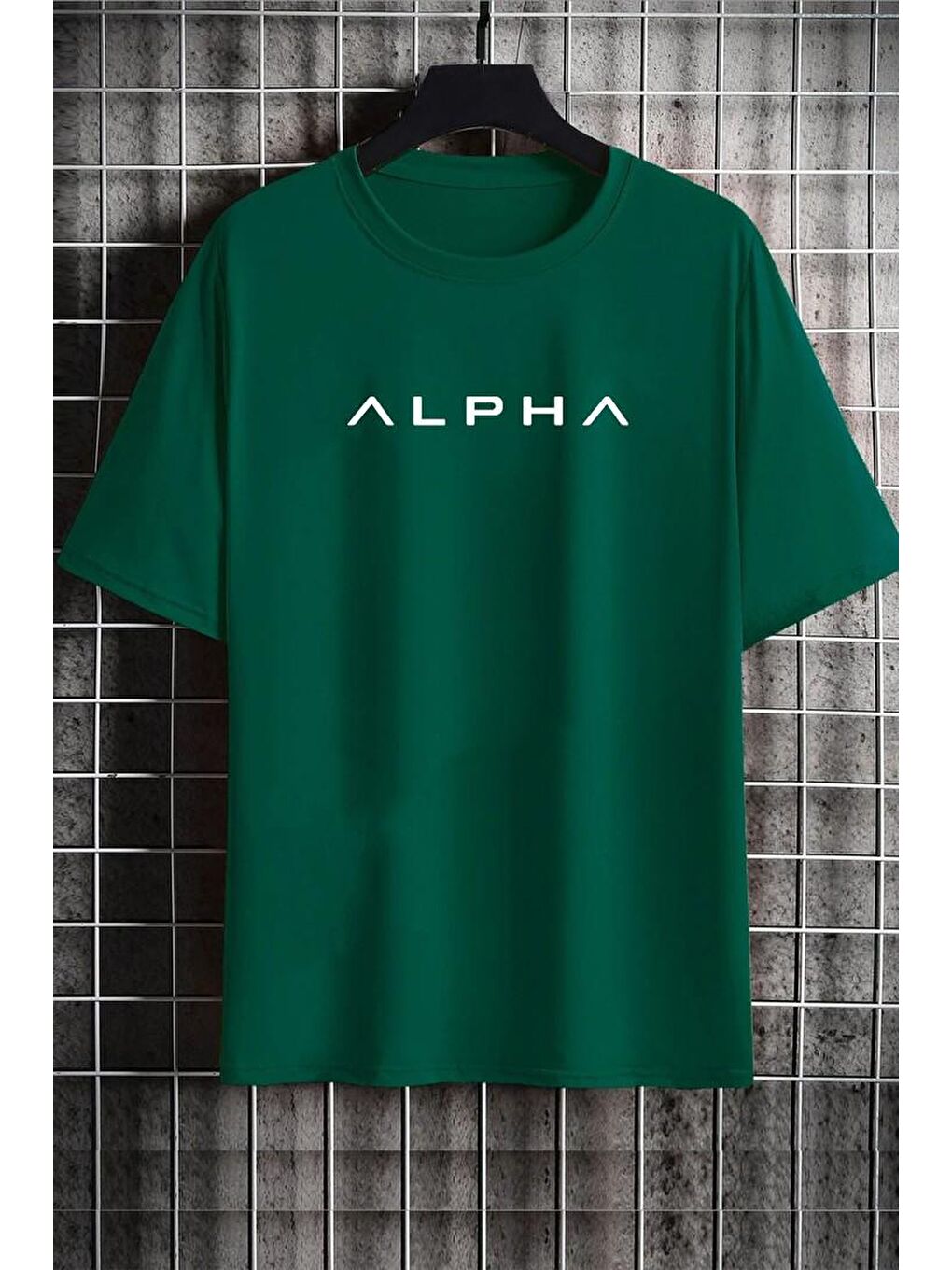 uyguntarz Yeşil Unisex Alpha Baskılı T-shirt