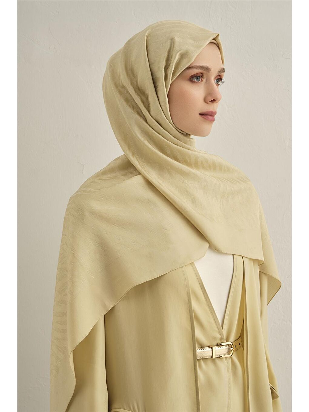 Bej Pamora Zebra Desen Şal 1 62-2